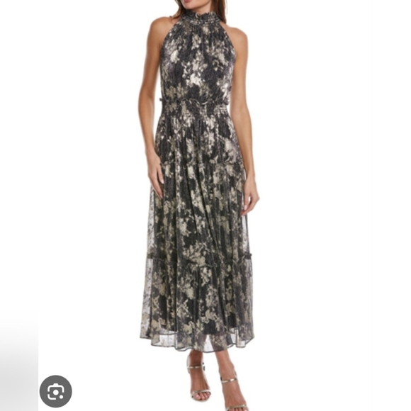 TAYLOR Elegant Floral Halter Dress NEW. - Picture 3 of 13